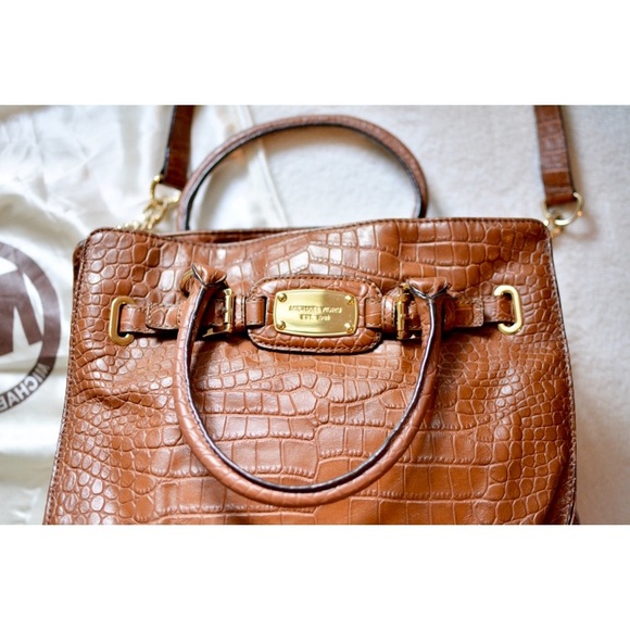 Michael Kors Authentic Hamilton Crocodile Satchel - Picture 5 of 9